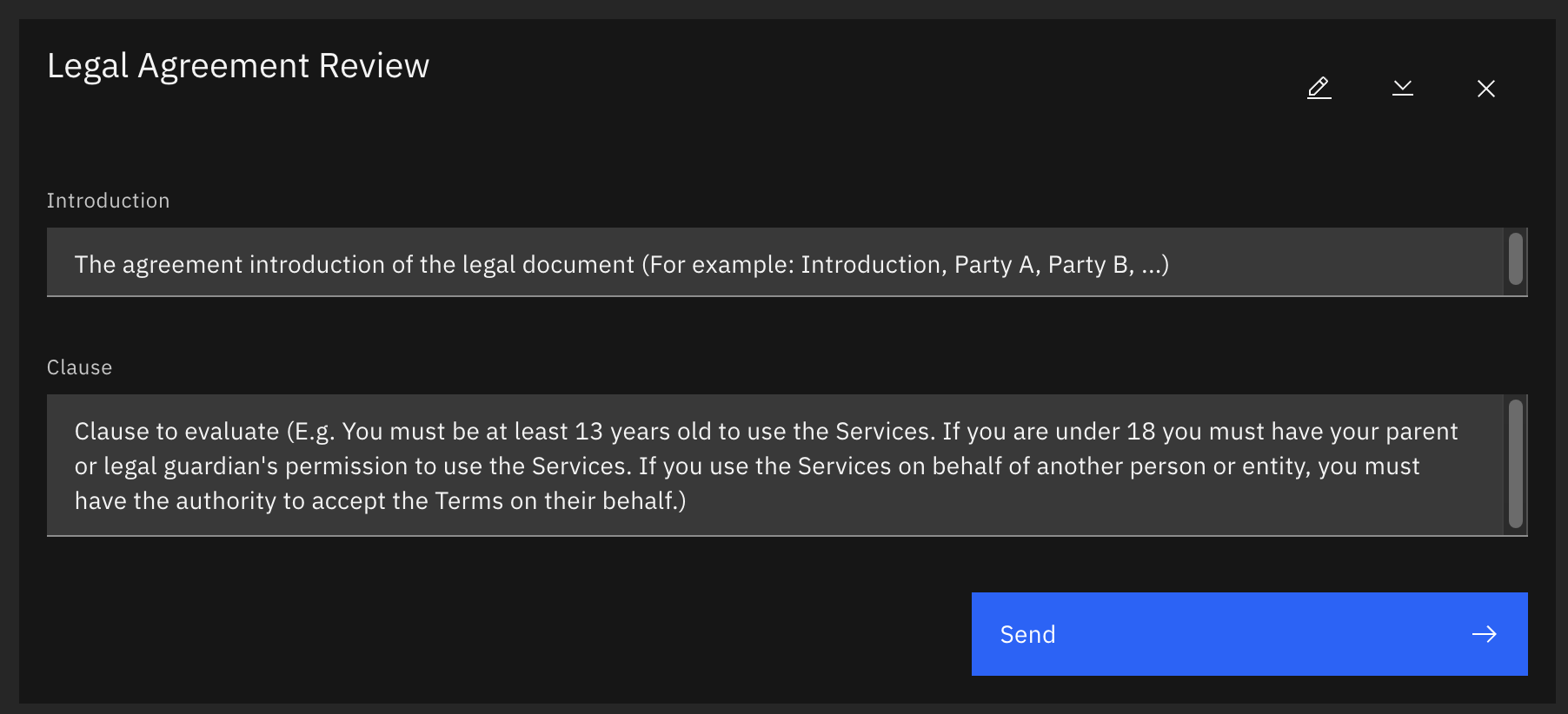 法的合意レビューの例